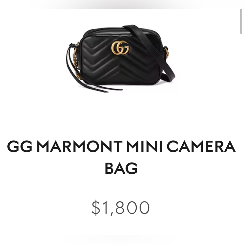 Gucci Black GG Marmont Mini Camera Bag